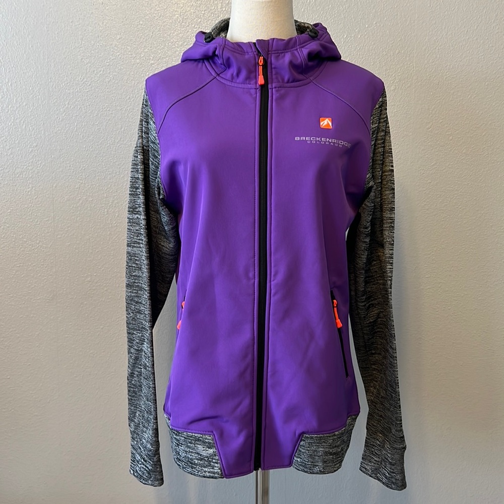 Outfitter Trading Co. Breckinridge, CO Hooded Full Zip Jacket Thumb Holes Sz M